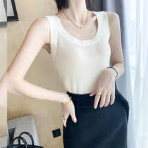  Smiling goddess light and easy to wear sleeveless top Elastic slim-fit outer wear solid color Merino wool knitted vest