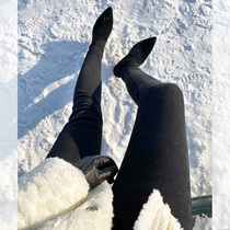  Smiling goddess winter new commuter high waist thin hips thick plus velvet antifreeze wild small feet jeans women