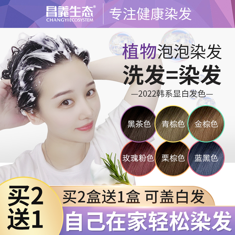 Hair dye 2021 popular color plant pure whitening cream brand color natural non-irritating non-bleaching foam