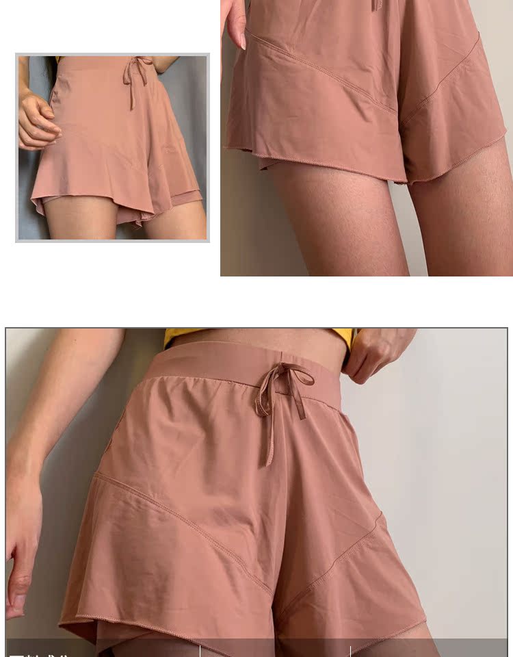 Nữ thể thao kích thước lớn quần short nhanh khô quần chống đai lót yoga tập thể dục chạy thể dục quần thể dục thấm mồ hôi và nhanh khô - Quần thể thao quần chạy bộ