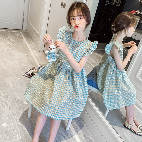 Летнее платье, юбка, летняя одежда, тонкий летний наряд маленькой принцессы, коллекция 2023, в западном стиле, подходит для подростков