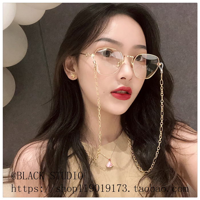 Chuỗi kính râm lớn retro phong cách punk trong gương retro lưới đỏ MONA với cùng một đoạn kính râm đường phố mát mẻ gương đẹp trai mắt kính shady