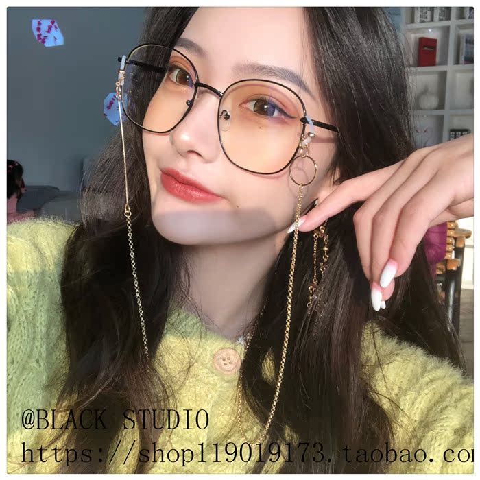 Kính râm lớn retro kính nữ mặt tròn Phiên bản Hàn Quốc của kính đeo mắt thủy tinh có thể bị cận thị - Kính khung kính gucci