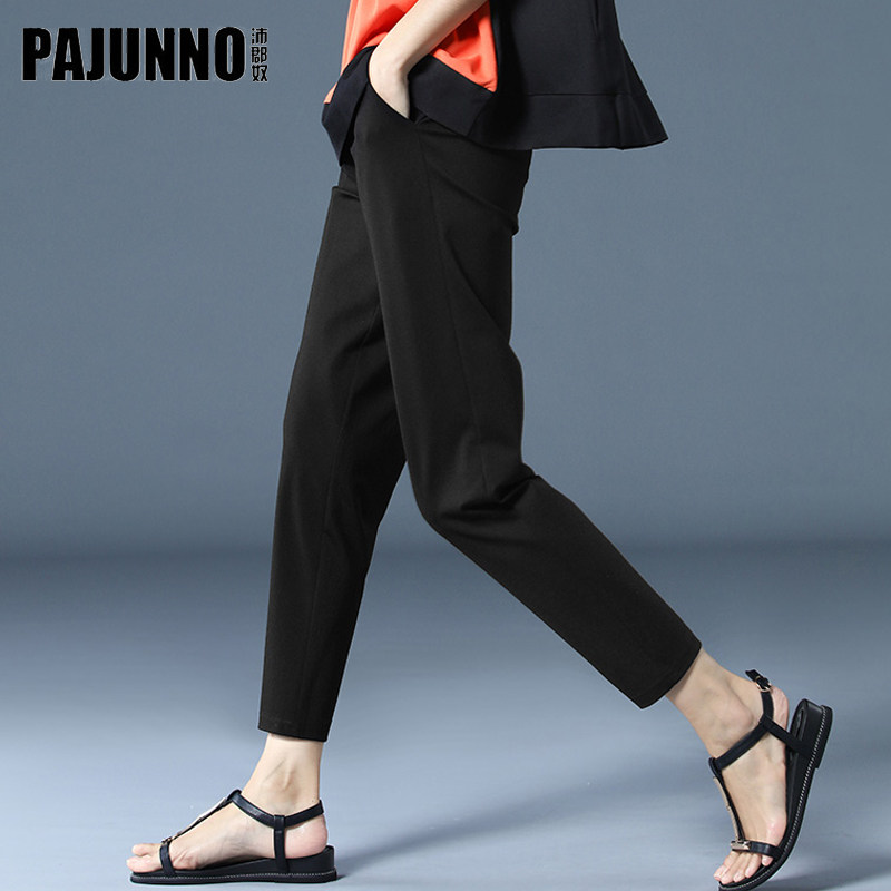 Harlen pants lax 2023 spring turnip pants straight tube large feet high waist and thin black casual nine pants