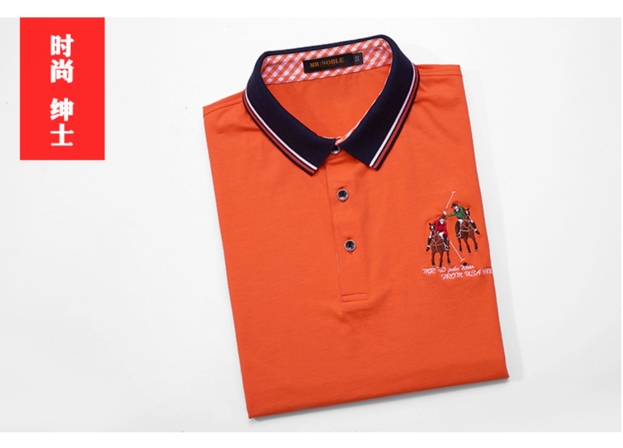 Áo thun cotton ngắn tay kẻ sọc mới ngắn tay Áo thun cotton mùa hè Chất liệu cotton màu rắn Áo thun nam cỡ lớn POLO thủy triều áo thun có cổ