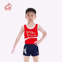 Qiu Zhi Shang Adult childrens male elastic vest gymnastics jumpsuit body suit competition performance suit professional suit