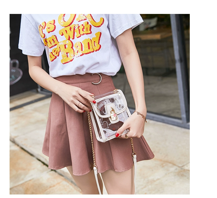 Mùa hè mới mini bag nữ 2018 triều mới gói trong suốt jelly điện thoại di động túi chuỗi túi túi Messenger