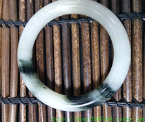 Nanyang Dushan Jade Black and White Material Permeable White Material Bracelet Duyu Dushan Jade Permeable White Mountain Ink Painting Bracelet