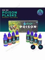 Scale75 SSE-102 Poison Flasks Yellow-Green Magic Contrast Lacquer - Poison Bottle Set 8pcs 17ml