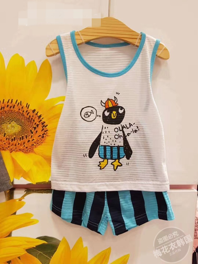 [Số lượng nhỏ của kho] 2018 Hàn Quốc chính hãng trẻ em của bộ đồ lót cotton vest quần short mùa hè phần mỏng