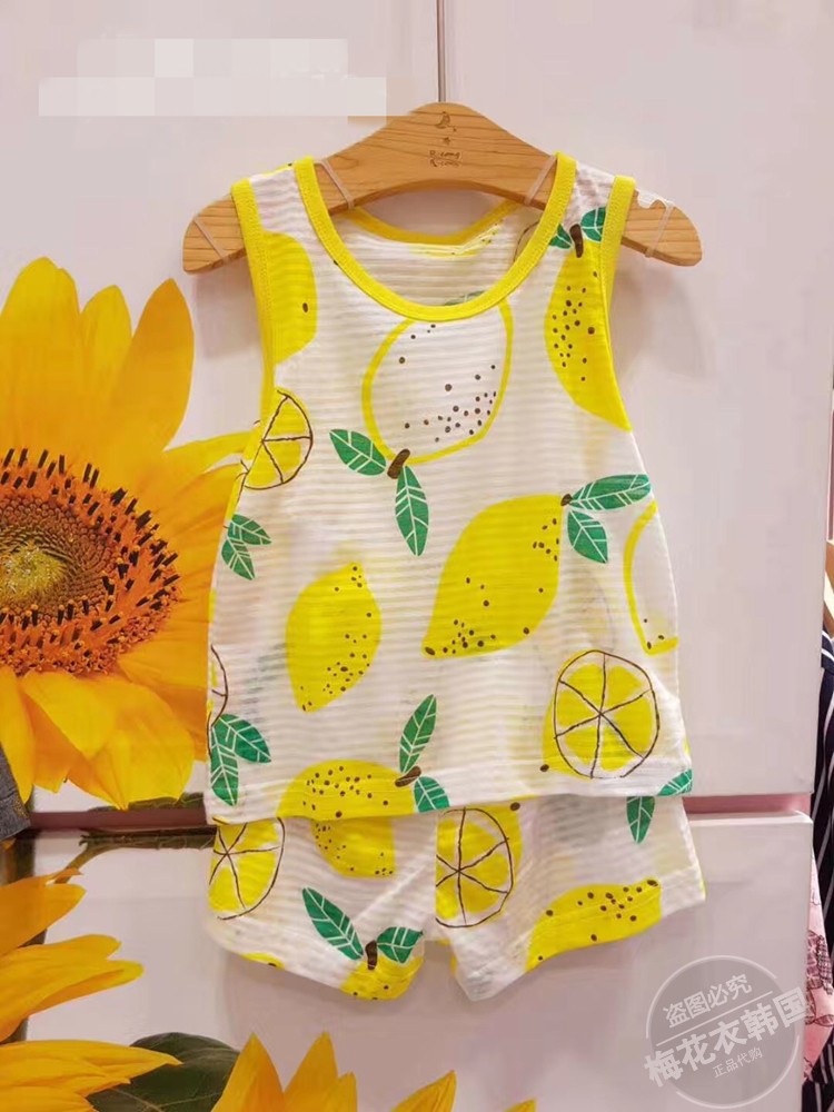 [Số lượng nhỏ của kho] 2018 Hàn Quốc chính hãng trẻ em của bộ đồ lót cotton vest quần short mùa hè phần mỏng