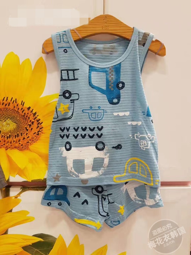 [Số lượng nhỏ của kho] 2018 Hàn Quốc chính hãng trẻ em của bộ đồ lót cotton vest quần short mùa hè phần mỏng