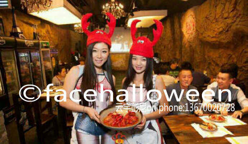 Net red crayfish crab hat annual meeting gift headband performance props headgear decoration seafood headwear headband