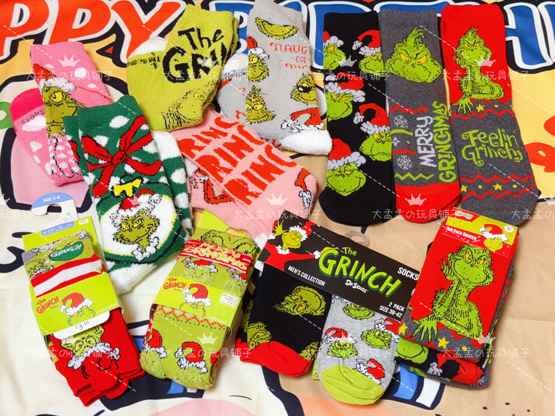 10 Pairs of  Grinch Cartoon Socks from the Animated Film the Grinch