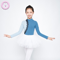 Childrens girls long-sleeved dance uniforms Chinese dance gymnastics uniforms ballet autumn and winter exam skirts