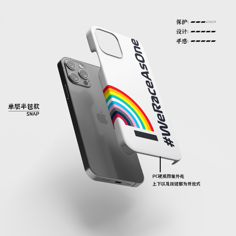 F1Motorsport New Rainbow WE RACE AS ONE 14, 13, 12 iPhone Case