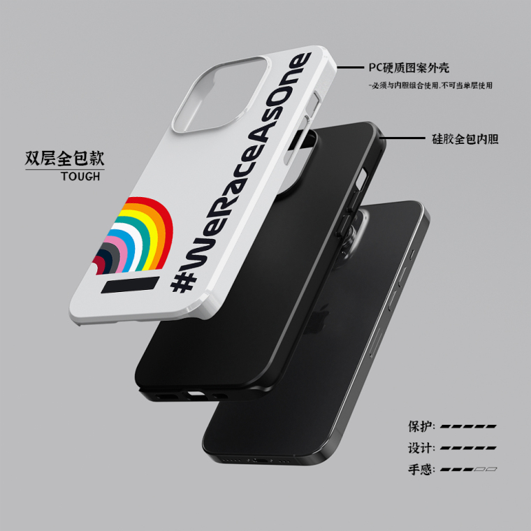 F1Motorsport New Rainbow WE RACE AS ONE 14, 13, 12 iPhone Case