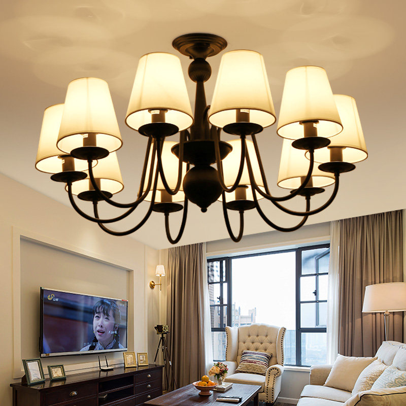 美式简约吊灯现代简约美式乡村北欧风格小客厅大厅大气LED客厅灯