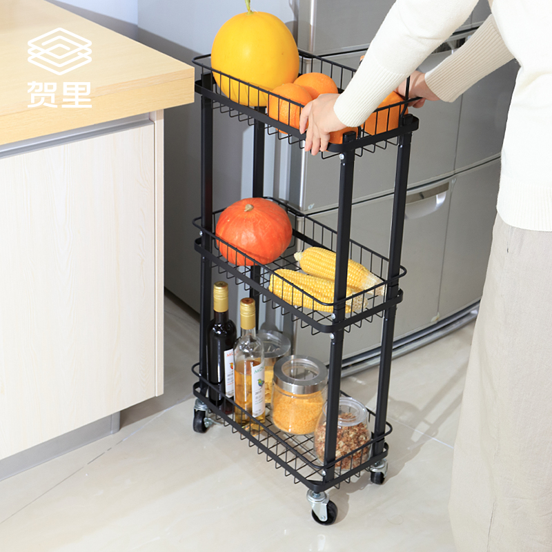 Kitchen Nip Sewn Shelve Shelve Fruit Vegetable Intake Basket Removable Small Cart Fridge Side Storage Containing shelf