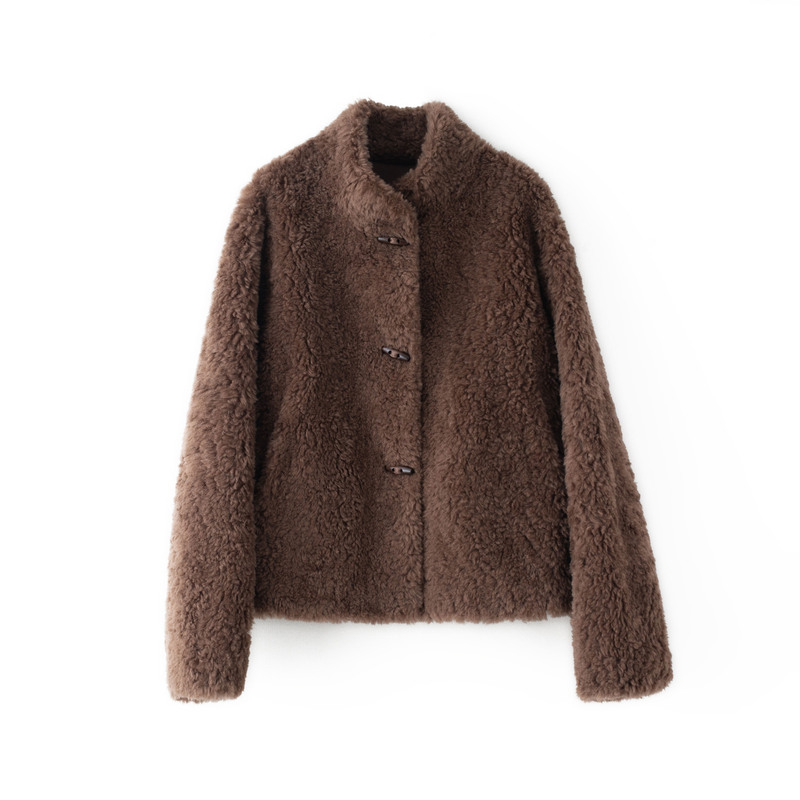 [Recommended by Huahua] Loose-Fitting Autumn and Winter Women's Wool Short Coat, Plush Women's Coat Ms8305