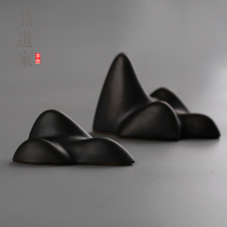 Jingdezhen ceramic cover set cover holder Kung Fu tea Road Tea play Zen pen holder Small mountain ornaments Tea table shelf