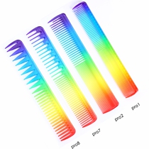 Japan imported Jubei color hair cut comb transparent rainbow pop color barber multi-functional professional comb