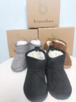 F-7branshes home foreign trade baby snowy boots male and female child flat heel non-slip short boot plus suede thickened