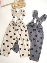 A-5 Day Single Manina Foreign Trade Girl Back Belt Pants Delicate Lace Harness Loose Long Pants Infuror Dot Print