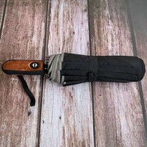 Automatic folding wind umbrella sturdy with switch umbrella spreading diameter 1 04 m wood grain handle ten bone umbrella stand