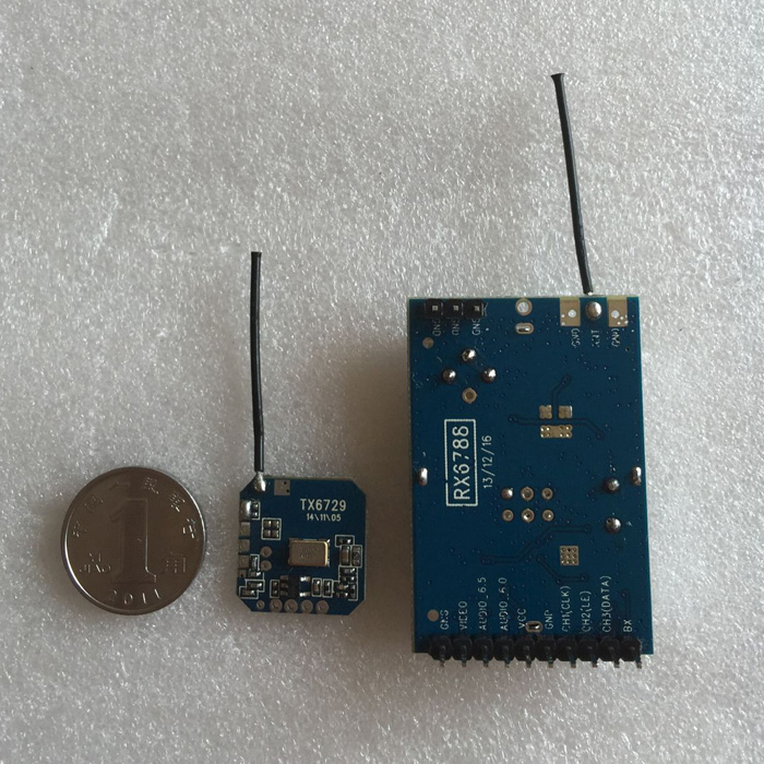 Mono small volume wireless audio and video transmission and reception easy-to-use combination set TX6729 with RX6788