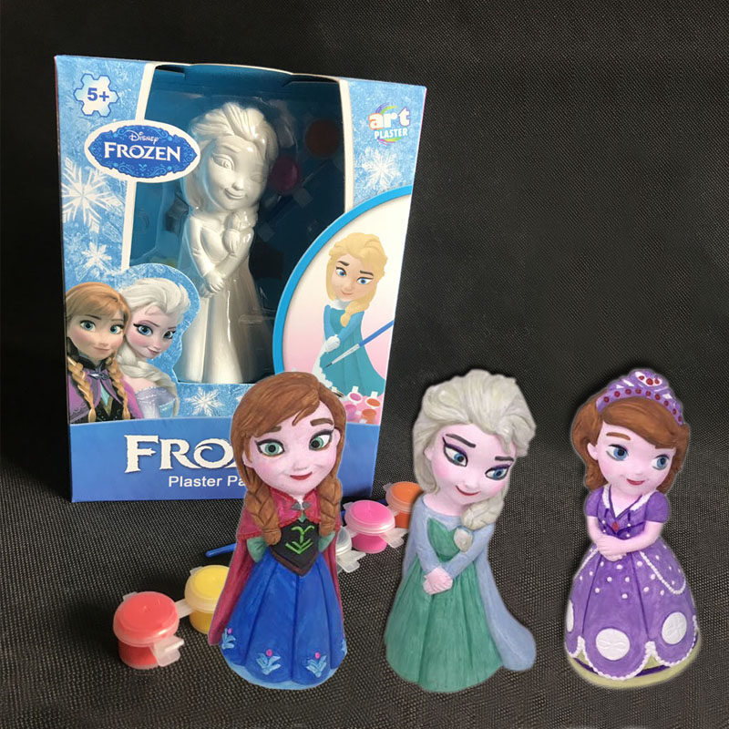 Princess plaster doll white blank coloring ornament ceramic painting gift box DIY cartoon graffiti filling white mold