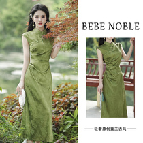BEBE NOBLE light luxury new Chinese style retro national style girly temperament beautiful sleeveless cheongsam dress summer