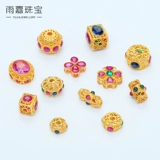 Инкрустация камня, кубик Рубика, бусины в форме цветка, аксессуар ручной работы, браслет, золото 750 пробы, «сделай сам»