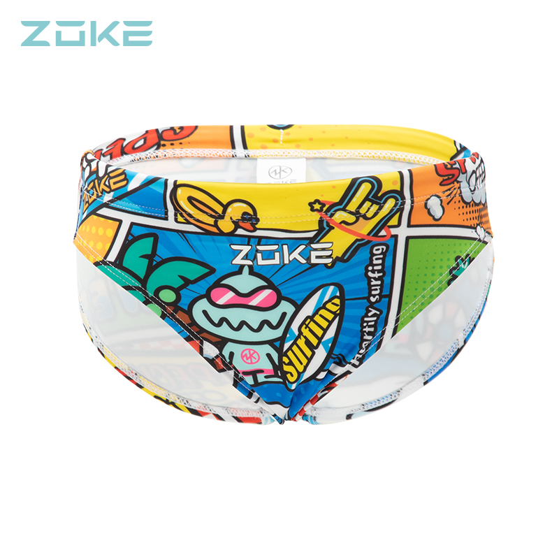 zoke Zhou Ke boys swim trunks triangle youth competitive training swimsuit in the big boy beach vacation swimming trunks men