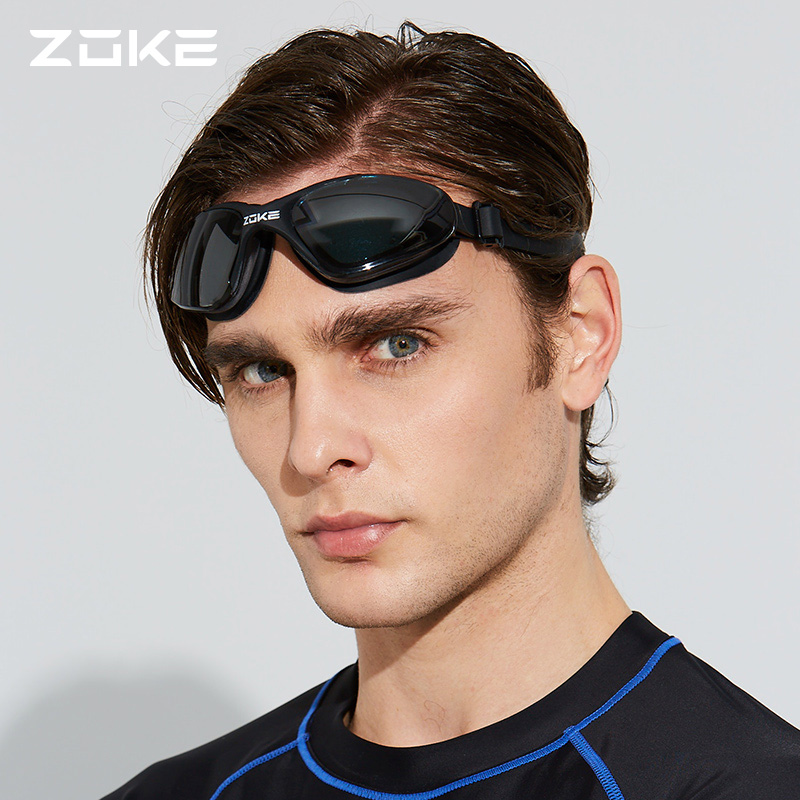 ZOKE ChowK Waterproof anti-fog swimming goggles Men's and women's middle frame myopia swimming glasses Sports comfortable swimming equipment