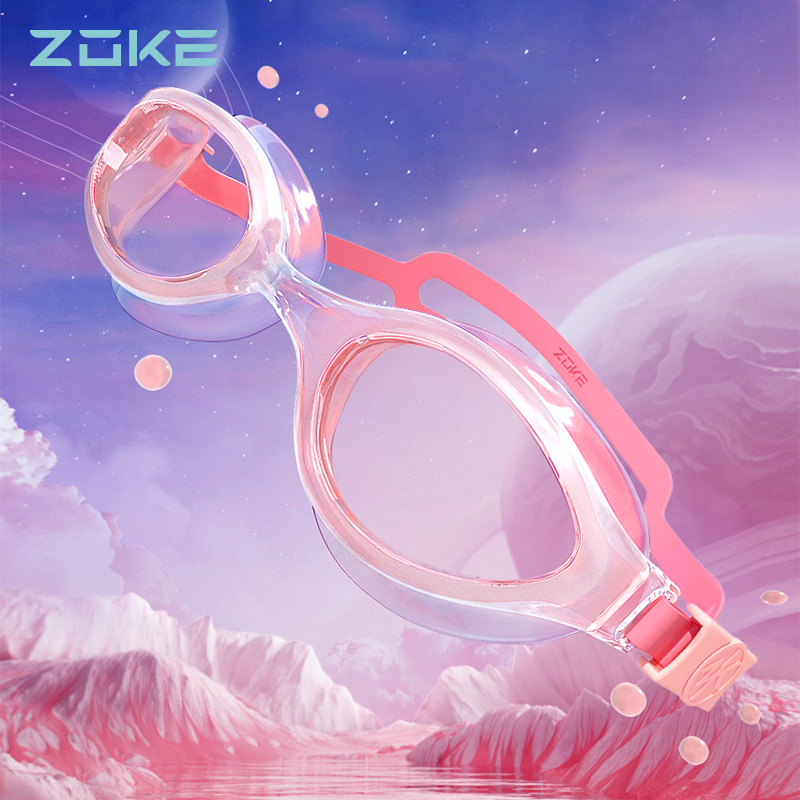 Zoke Zhouke swimming goggles female waterproof anti-fog HD professional training swimming glasses big children myopia adult male swimming cap