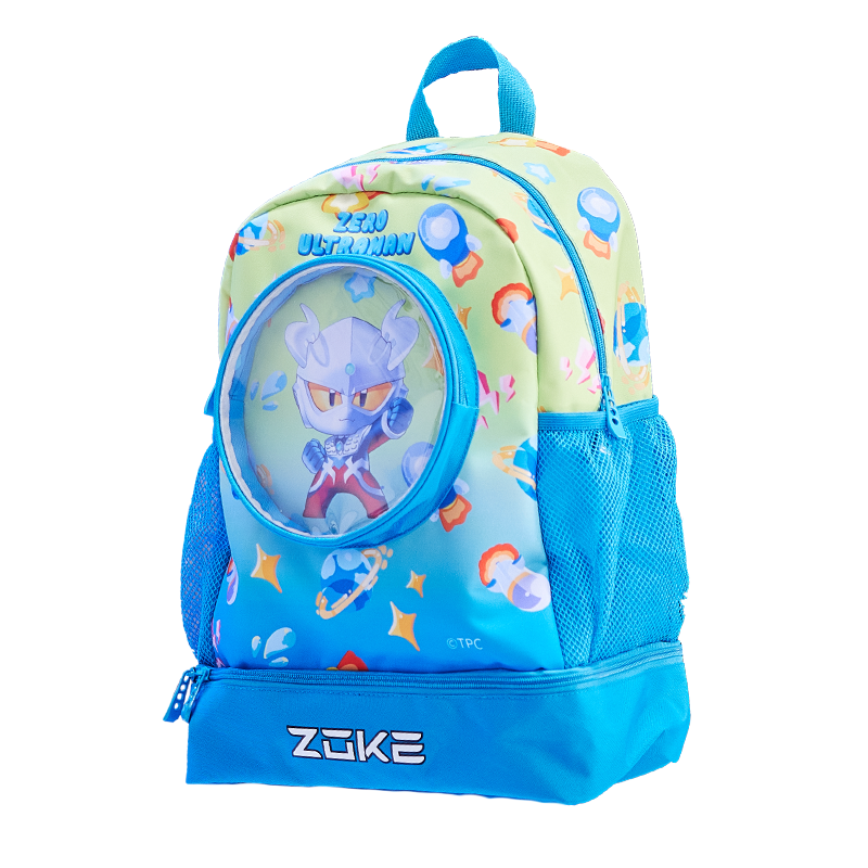 洲克游泳专用包干湿分离zoke奥特曼男童大容量双肩包游泳训练鞋仓