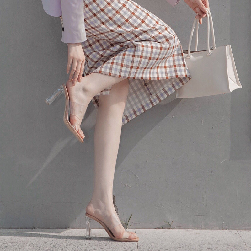 2021 Summer New Transparent Crystal High Heels