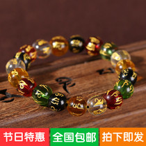 This life year evil transshipment six-character truth synthetic crystal bracelet mens and womens color crystal bracelet jewelry