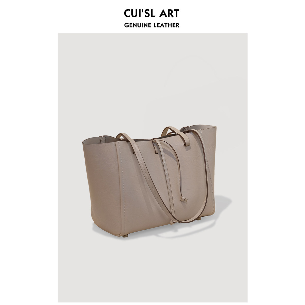 CUISL Cuishi leather art independent design bucket bag European imported oil wax leather portable totter bag women's bag