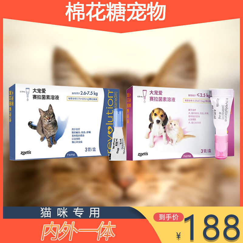 宠物猫咪用品体内外通用布偶猫外用贴纸一盒三支套餐