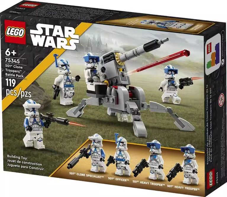 LEGO 75345 Lego Строительные блоки Игрушка Starwars Звездные войны 501 Минифигурка Солдата-клона Изображение 1