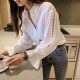 Spring women's wholesale new hair trendy loose hollowed out western-style shirt design niche trumpet long-sleeved shirt trend