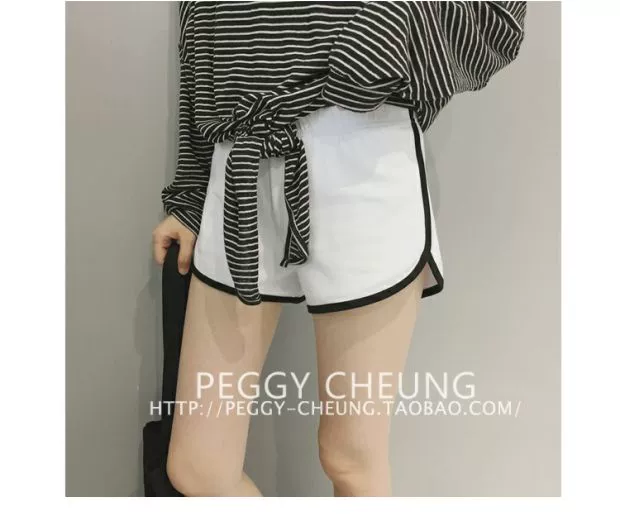 Mùa hè nữ bán buôn phiên bản tiếng Hàn của màu mới đơn giản phù hợp với học sinh lỏng lẻo eo đàn hồi quần short thể thao yoga bình thường