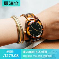 Nixon couple A pair of Nixon barrel-shaped sub-dial Tortoiseshell mens and womens watches fashion