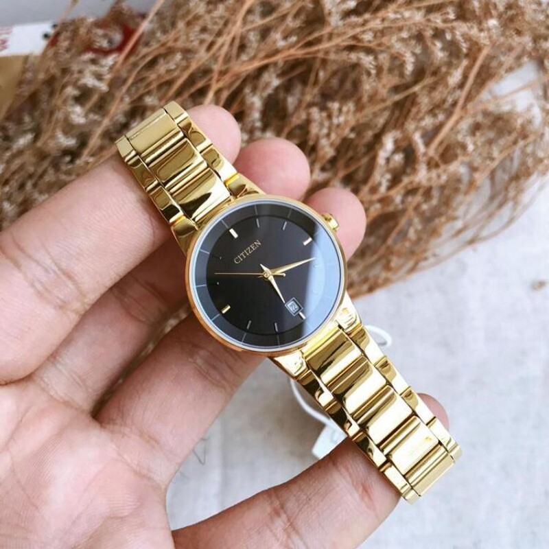 USA Citizen Black Gold Stainless Steel Simple Casual Calendar Men's Watch BI5012-53E