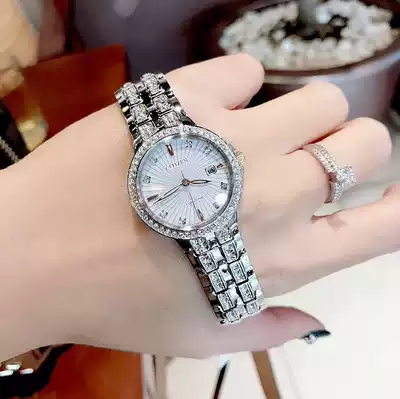 CITIZEN Watch Women's Citizen EW2340-58A Crystal Diamond Thread Dial Photokinetic Women Watch