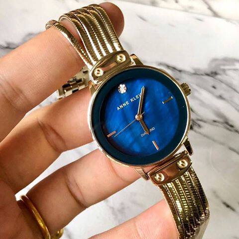 Anne Klein Diamond Bracelet Watch Women's Melancholy Blue Watch AK 3220NMGB