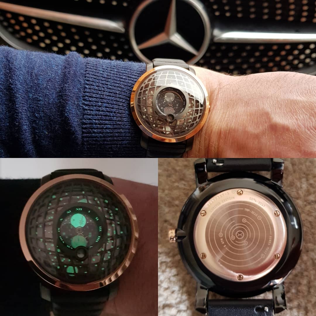 Xeric Trappist-1 luminous moon with cool rose gold creative men and women strap watches