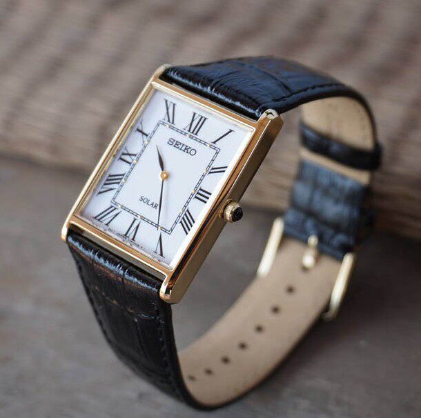 Overseas Fine Work Seiko Square Handwatch Strap Stainless Steel Waterproof Photodynamic Energy Lovers Watches SUP880